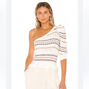 House of Harlow x Revolve Tamika One Shoulder Ribbed Knit top